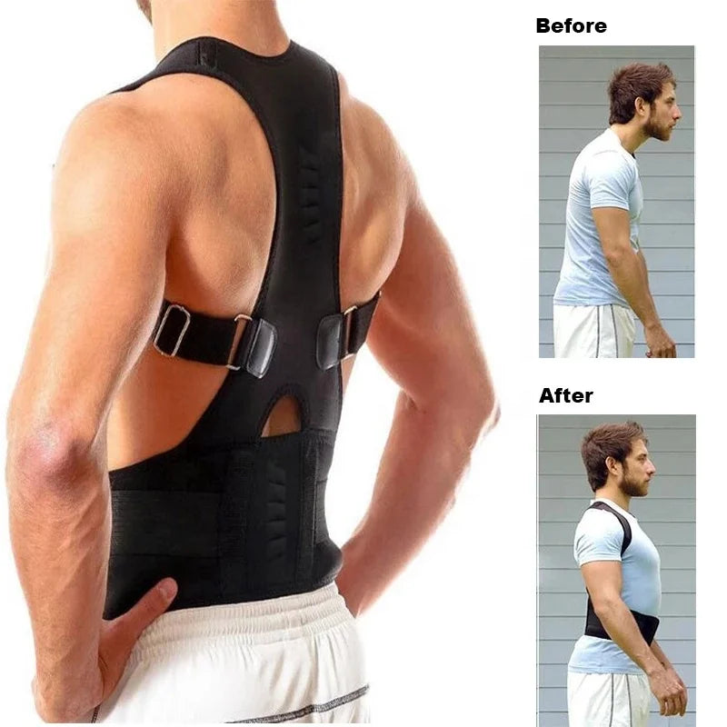 Before and after posture improvement using AlignPro belt